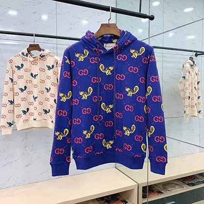 Gucci古馳早秋新品滿印連帽衛衣