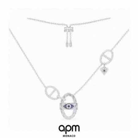 apm monaco手工微鑲白氧化鋯石 御邪之眼護身符項鏈